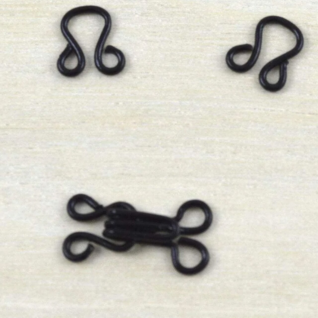 144 Sets Size 3 Black Hook and Eye Sewing Clasps for Heavy Garment Fastening